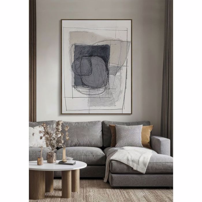 Liberta - Maison WOMB BEAUTY Pinakas me Korniza Kambas Ble Skouro/Ggri-Mpez/Fusiko 90x4x120cm 034247