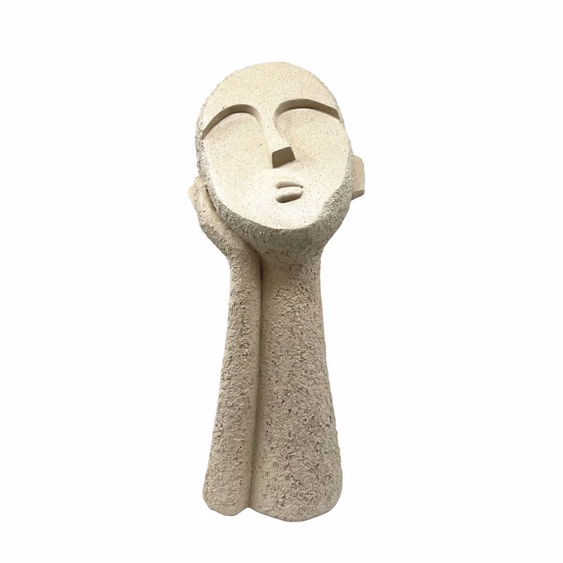 Liberta-Maison MOOD3 Διακοσμητικό Πρόσωπο 18x18x45cm Polyresin Μπεζ 034267