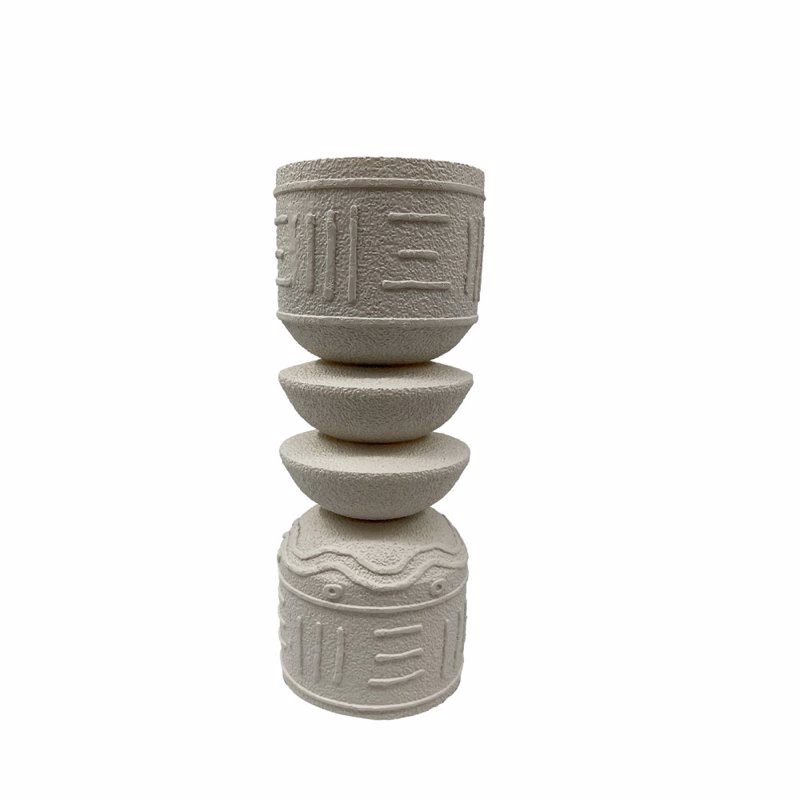 Liberta-Maison Ancient Κηροπήγιο 10x10x25cm Polyresin Ασπρο 034268