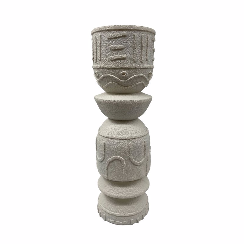 Liberta-Maison Ancient Κηροπήγιο 10x10x32cm Polyresin Ασπρο 034269