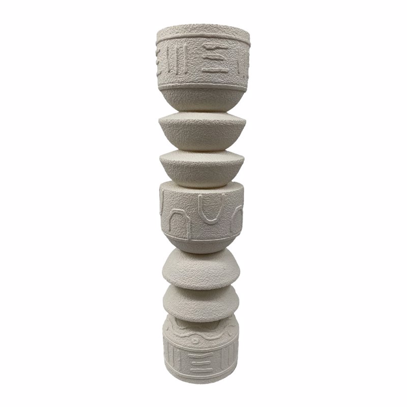 Liberta-Maison Ancient Κηροπήγιο 10x10x40cm Polyresin Ασπρο 034270