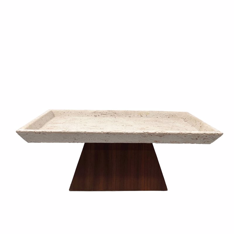 Liberta - Maison TRAVERTINO Δίσκος Polyresin Stone/Καφέ Σκούρο 31x17x12cm 034287