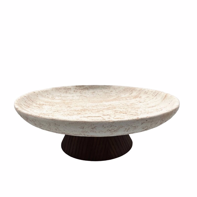 Liberta-Maison Travertino Δίσκος Διακόσμησης 30x30x10cm Polyresin Stone Καφέ Σκούρο 034290