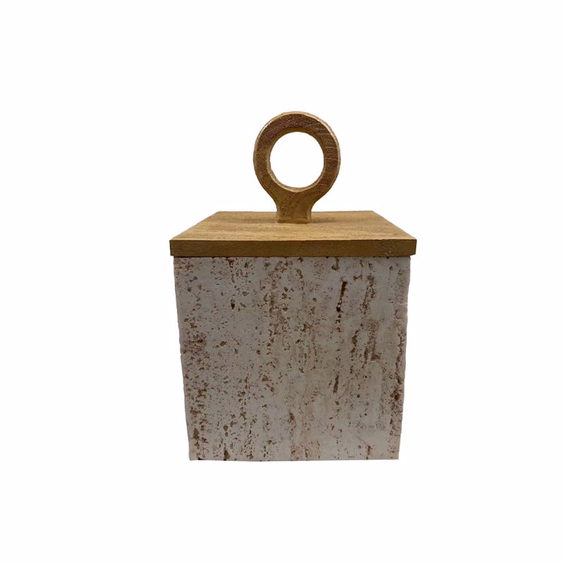 Liberta-Maison Copper B Κουτί Αποθήκευσης 15x15x24cm Polyresin Stone Φυσικό 034292