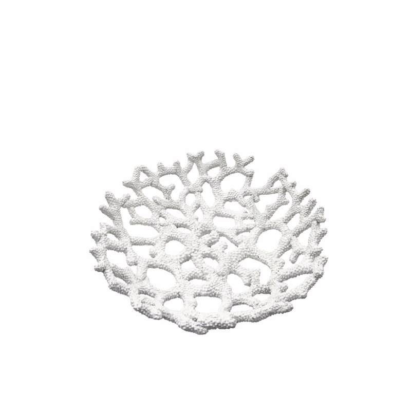 Liberta-Maison Corail S Δίσκος Διακοσμησης 32x32x8cm Polyresin Ασπρο 034305