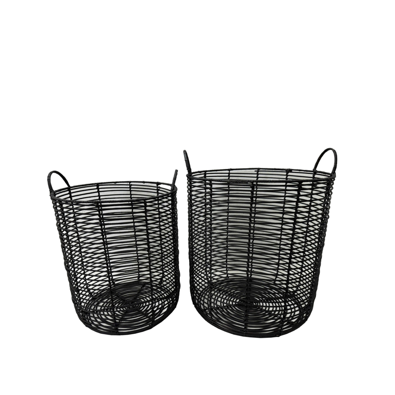 Liberta-Maison Onyx Καλάθι Set 2Τμχ 40x40x51cm Rattan Φ