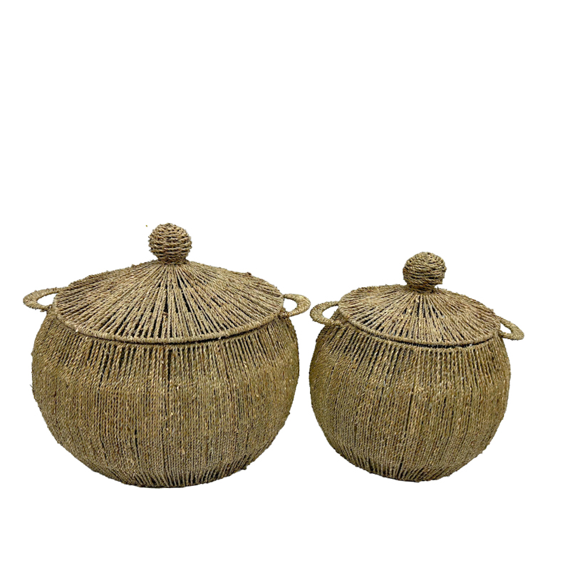 Liberta-Maison Yuki Καλάθι Set 2Τμχ 55x55x45cm Seagrass Φυσικό 034332