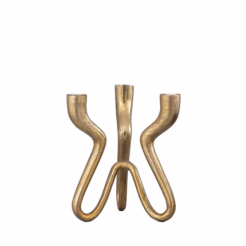 Liberta - Maison - ΣΗΜΑΝΤΙΚΟ: Σε περίπτωση διαφοράς τιμής από το κατάστημα ισχύει παντα και μόνο η τιμή του καταστήματος Liberta - Maison TREPPIEDE Κηροπήγιο Αλουμινίου Χρυσό 2