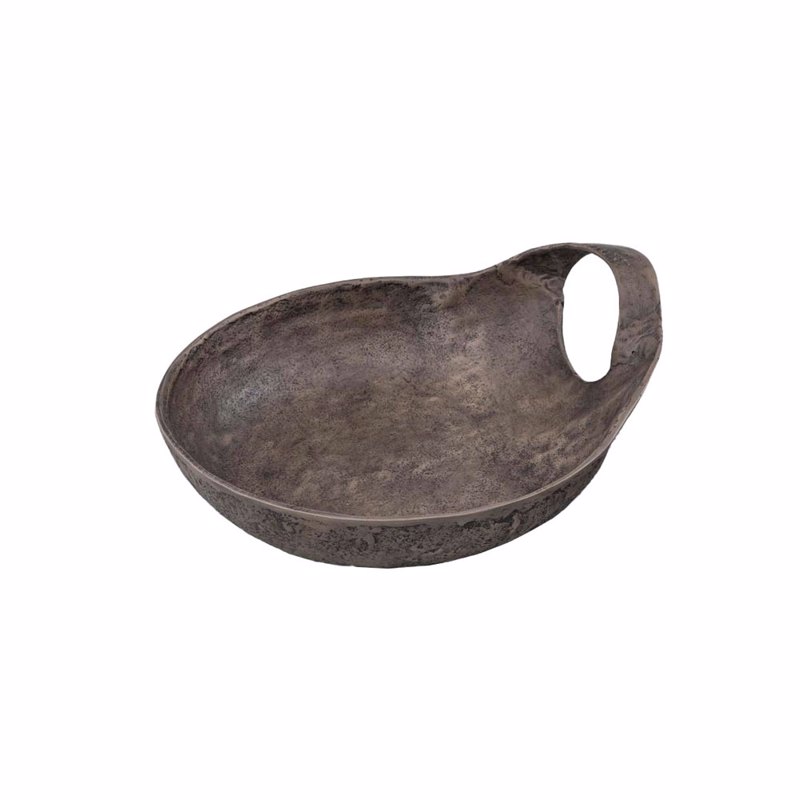 Liberta-Maison Serve Loop Μπωλ Διακόσμησης 41x34x12cm Αλουμίνιο Γκρι Αντικε 034402