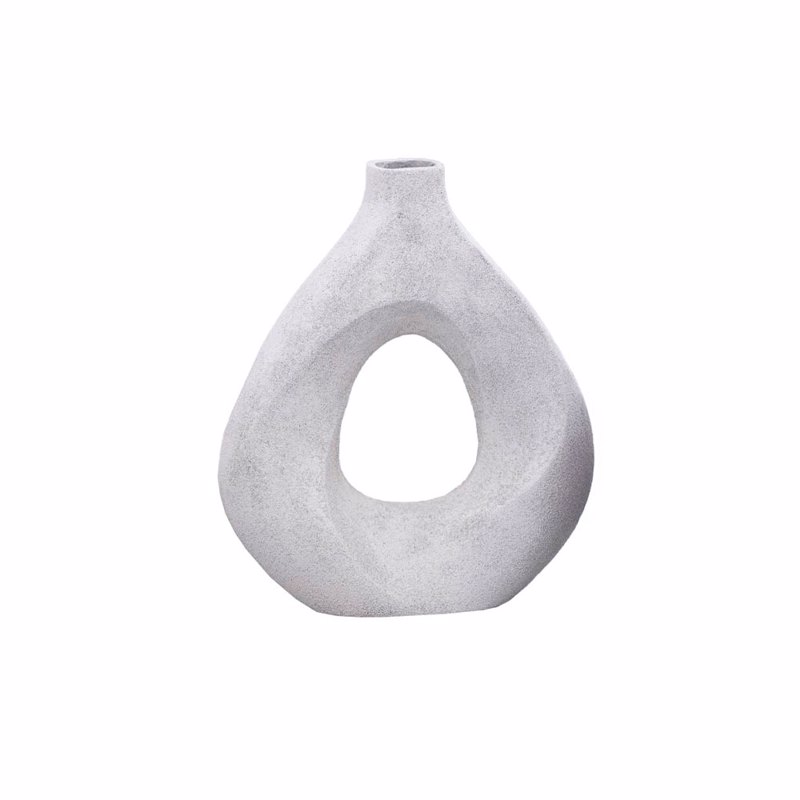 Liberta - Maison MED VASE Βάζο Αλουμινίου Λευκό 30x9x33cm 034412