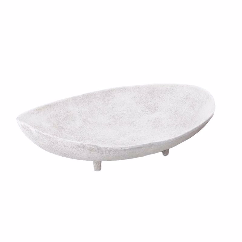 Liberta - Maison PEDESTAL Μπωλ Αλουμινίου με Πόδι Λευκό 45x33x12cm 034419