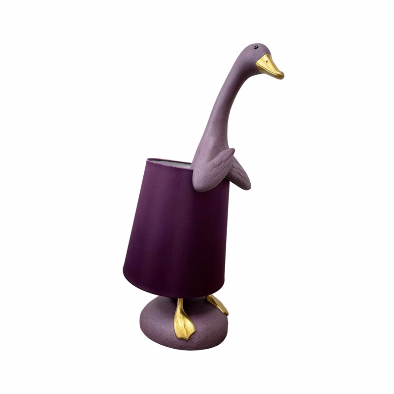 Liberta-Maison Quack B Φωτιστικό Επιτραπέζιο 37x23x58cm Polyresin Μωβ Ανοιχτό Χρυσό Ύφασμα Μωβ Σκούρο 034446