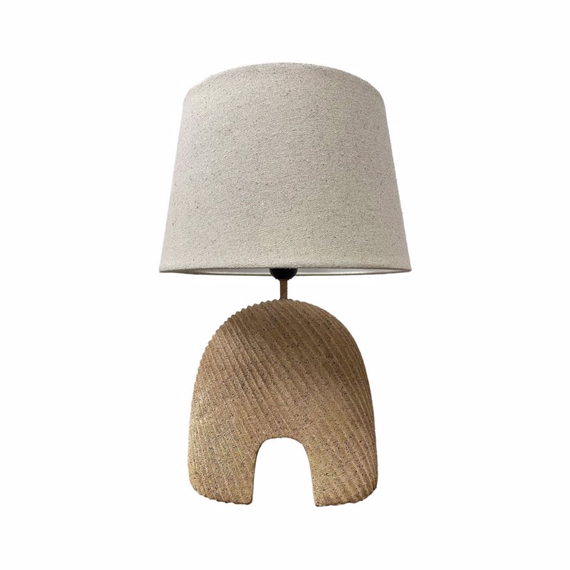Liberta-Maison Capsule Φωτιστικό Επιτραπέζιο 31x31x45cm Polyresin Terracotta Ανοιχτό Ύφασμα Off White 034461