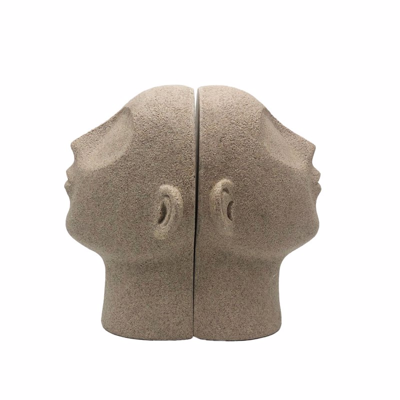 Liberta - Maison VOLTO LIBRO Διακοσμητικό Πρόσωπο Polyresin Stone Μπεζ 25x18.5x23cm 034475