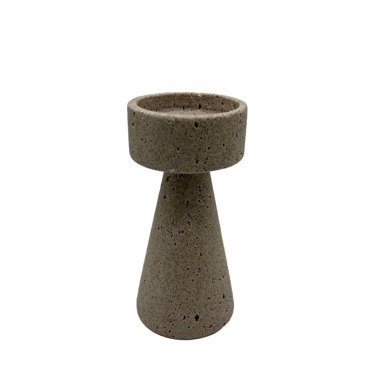 Liberta - Maison LITO Κηροπήγιο Polyresin Stone Μπεζ Φ9.5x19.8cm 034479