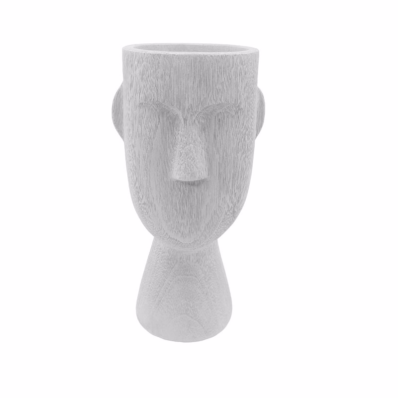 Liberta - Maison POLYFACE Βάζο Polyresin Λευκό 20.5x6.8x19cm 034488