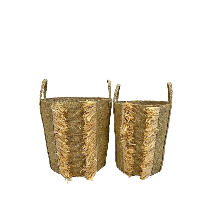 Liberta-Maison Weavina Καλάθι Υακινθου Set 2Τμχ 42x42x58cm Υακινθος Φυσικό 034550