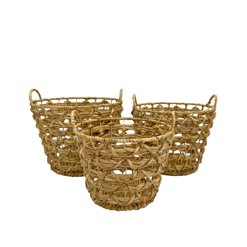 Liberta-Maison Light Nest Καλάθι Υακινθου Set 3Τμχ 45x45x41cm Υακινθος Φυσικό 034559