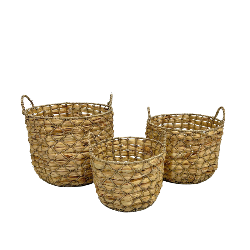Liberta-Maison Handycone Καλάθι Υακινθου Set 3Τμχ 37x37x36cm Υακινθος Φυσικό 034577