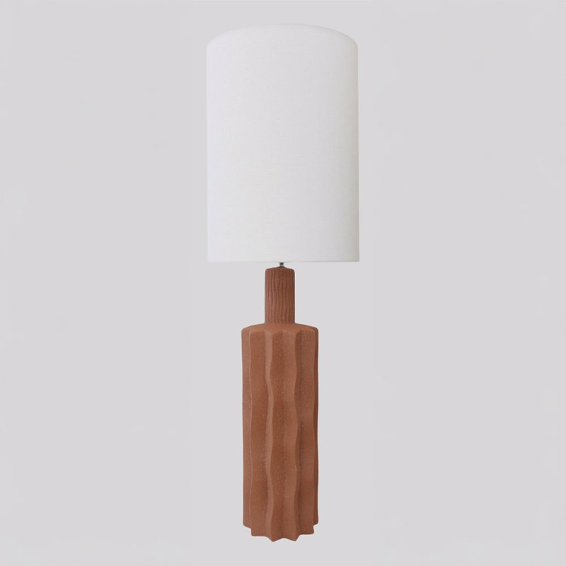Liberta-Maison Egli Φωτιστικό Επιτραπέζιο 34x34x100cm Κεραμικό Terracotta Λινό Λευκό 034600