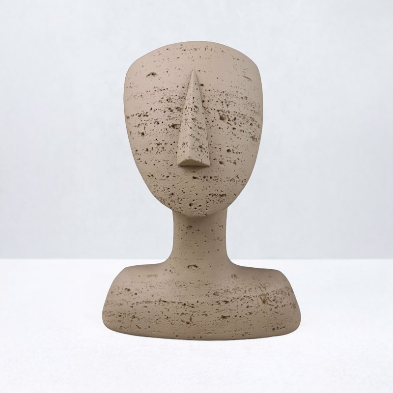 Liberta - Maison AURA I Διακοσμητικό Πρόσωπο Resin Καφέ Ανοιχτό 19x14x26cm 034602