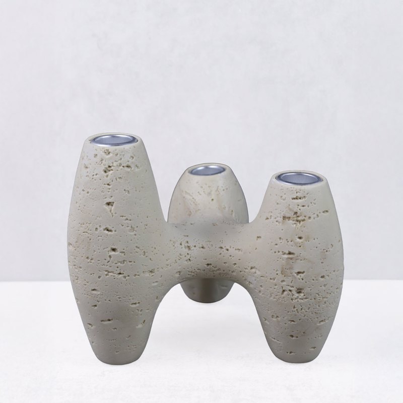 Liberta - Maison TRIPTYCH III Κηροπήγιο Resin Μπεζ 18.5