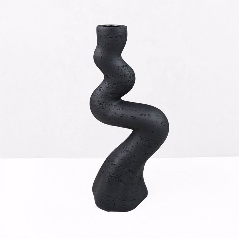 Liberta - Maison ANGLES I Κηροπήγιο Resin Μαύρο 10.5x7x