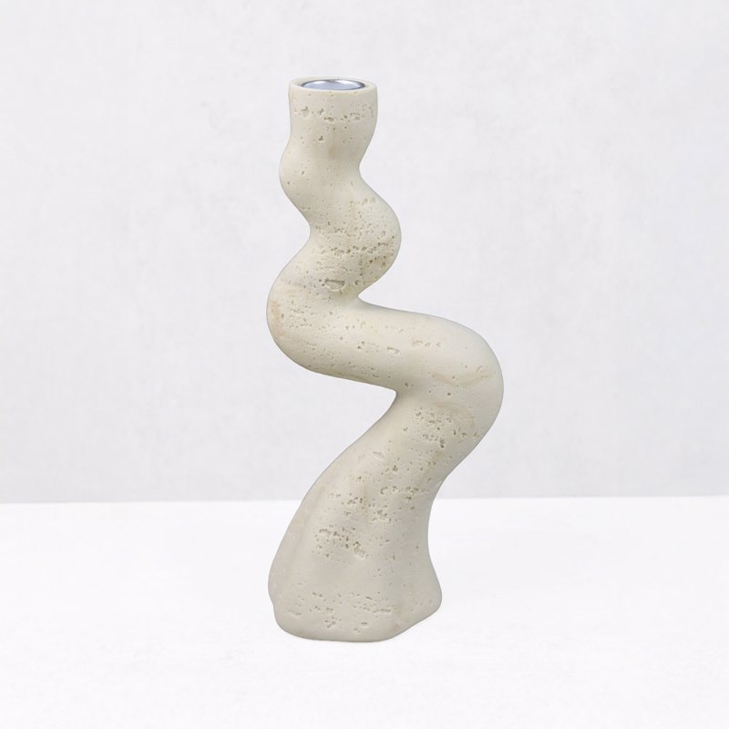 Liberta - Maison ANGLES II Κηροπήγιο Resin Μπεζ 10.5x7x23.5cm 034618