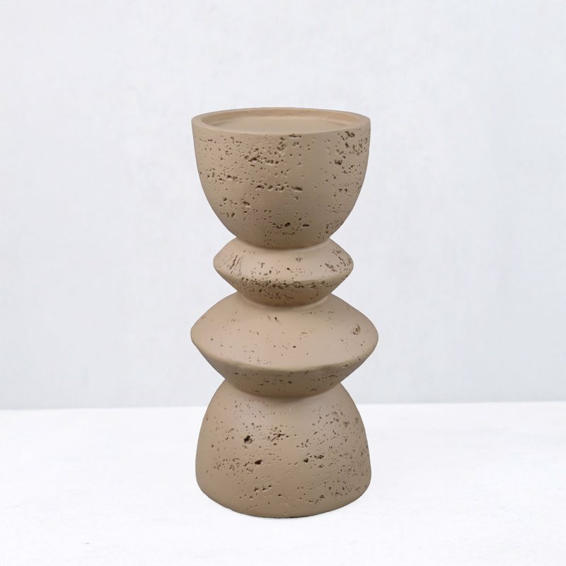 Liberta - Maison EQUINOX I Κηροπήγιο Resin Καφέ Ανοιχτό