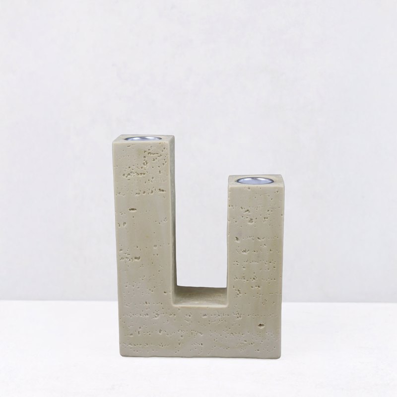Liberta - Maison FLUX III Κηροπήγιο Resin Μπεζ 12x4x16cm 034627