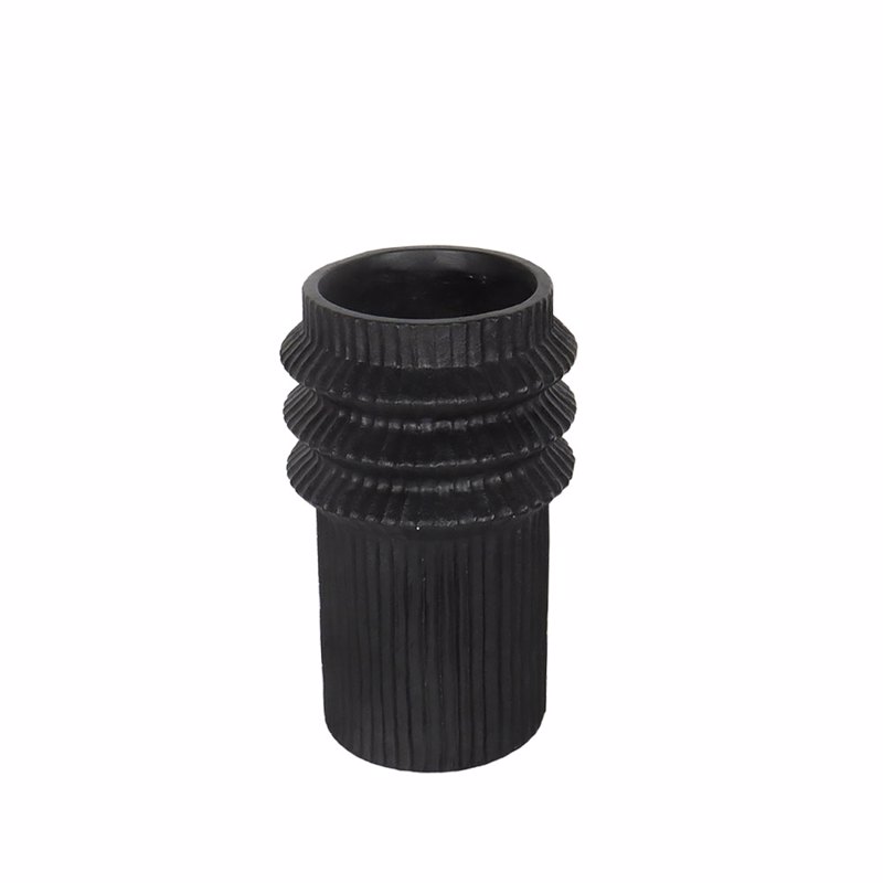 Liberta - Maison HELIX Βάζο από MgO Μαύρο Φ25.5x42.5cm 034653