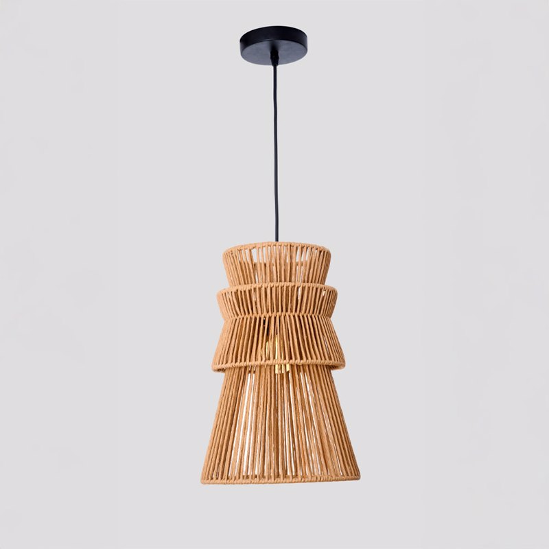 Liberta-Maison Cleo Φωτιστικό Οροφής 27x39cm Σχοινί Καφέ Χαρτί 034718