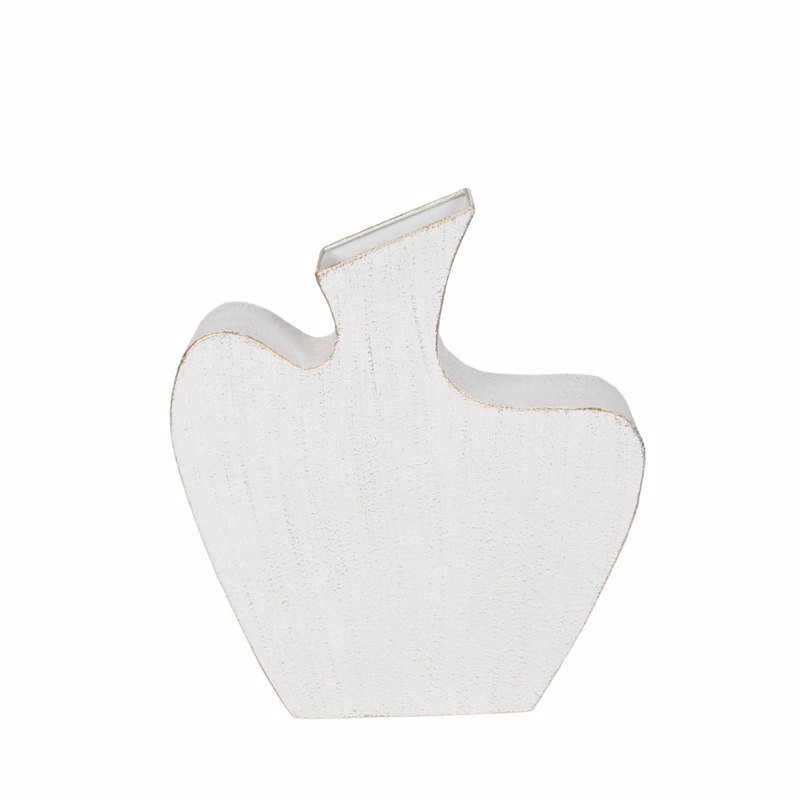 Liberta - Maison NIRA Βάζο Μεταλλικό Λευκό 30.5x8x35cm 