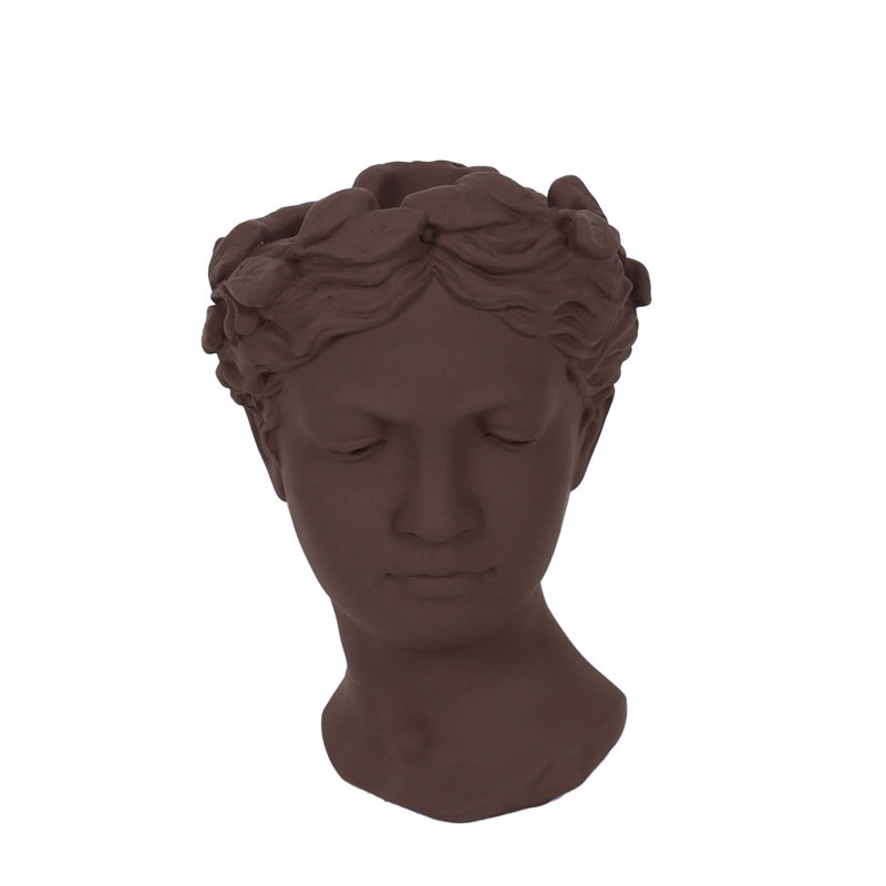 Liberta - Maison CEM Βάζο Τσιμεντένιο Καφέ Σκούρο 18x17x26.5cm 034820