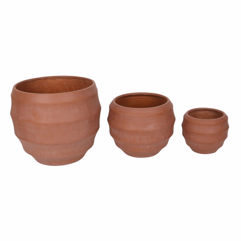 Liberta-Maison Florra Κασπώ Set 3τμχ 54x54x48cm MgO Terracotta 034840