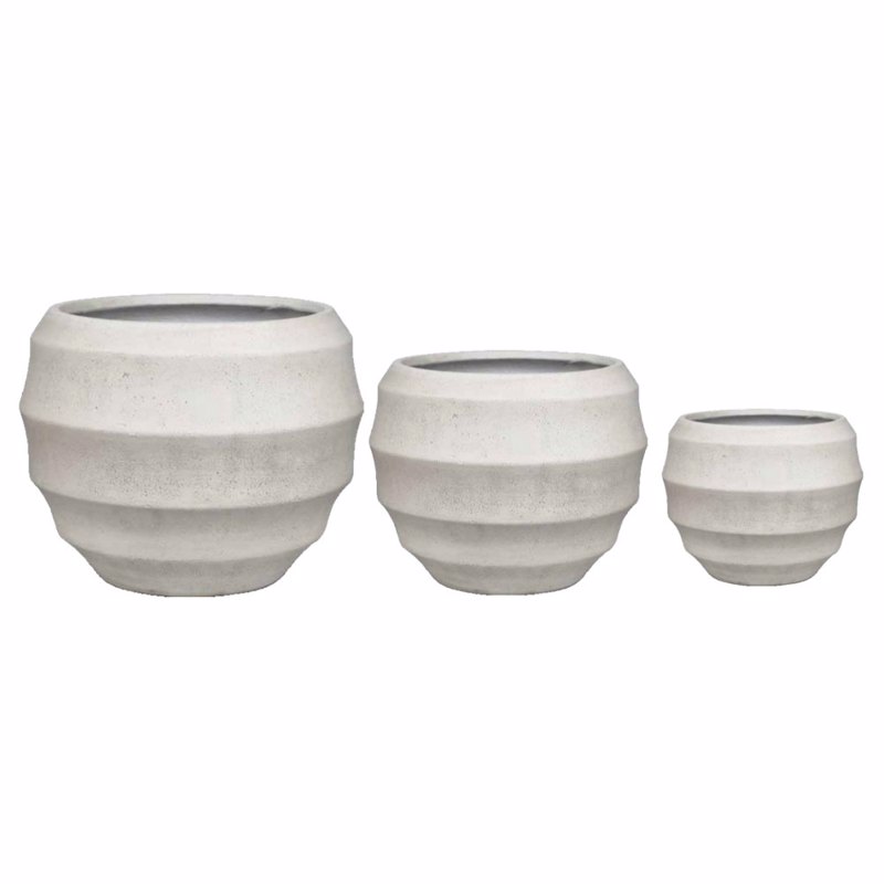 Liberta-Maison Florra Κασπώ Set 3τμχ 54x54x48cm MgO Λευκό 034848