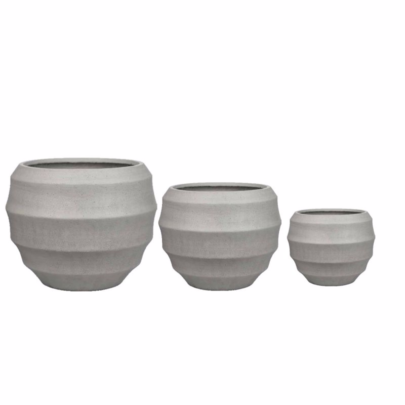 Liberta-Maison Florra Κασπώ Set 3τμχ 54x54x48cm MgO Γκρι 034856