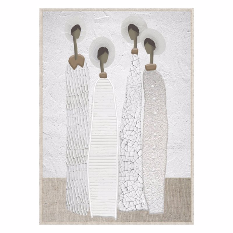 Liberta - Maison TRINITY Πίνακας Καμβάς Off White/Stone Grey/Καφέ Ανοιχτό 80x4x120cm 035046