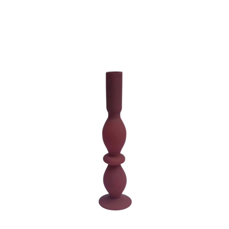 Liberta-Maison CALM Κηροπήγιο 8x8x30cm Γυαλί Κεραμιδι Σκουρο 035140