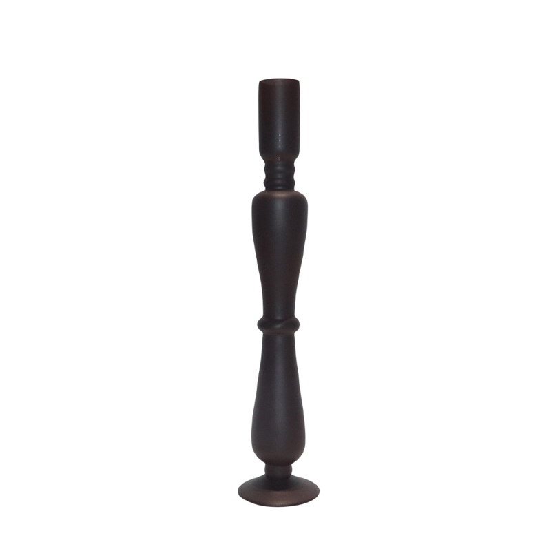 Liberta-Maison CALM Κηροπήγιο 8x8x37cm Γυαλί Καφέ Σκουρο 035148