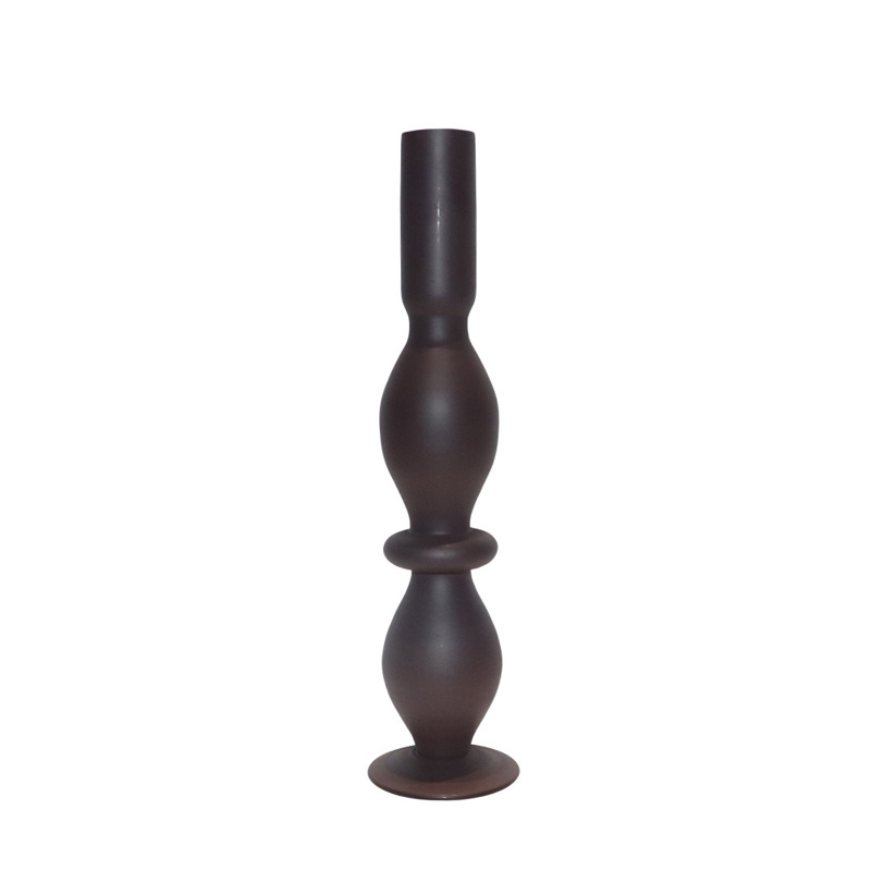 Liberta-Maison CALM Κηροπήγιο 8x8x29cm Γυαλί Καφέ Σκουρο 035150