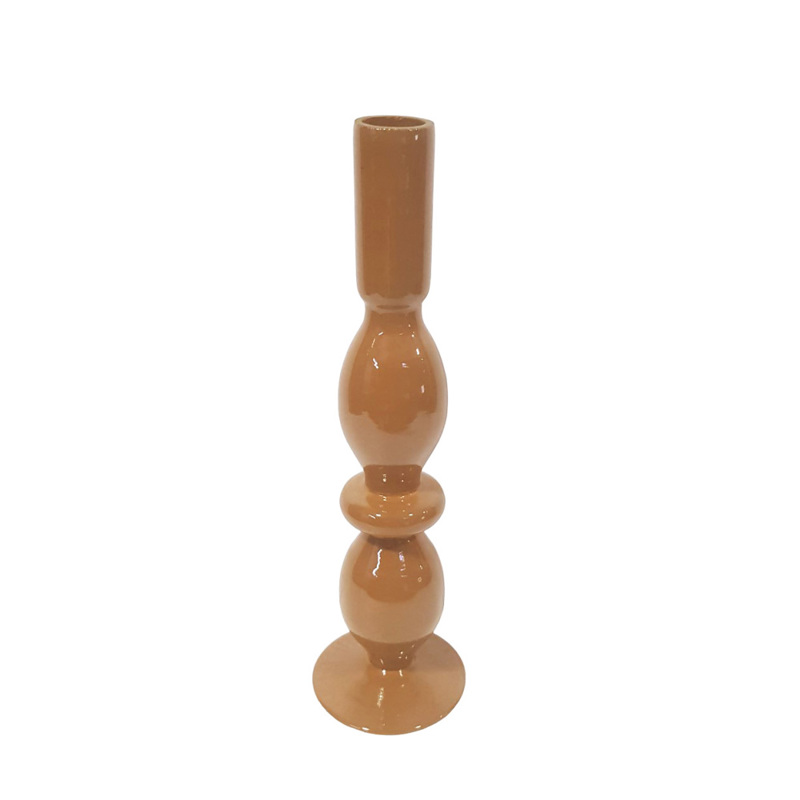 Liberta-Maison CALM Κηροπήγιο 8x8x29cm Γυαλί Caramel 035158