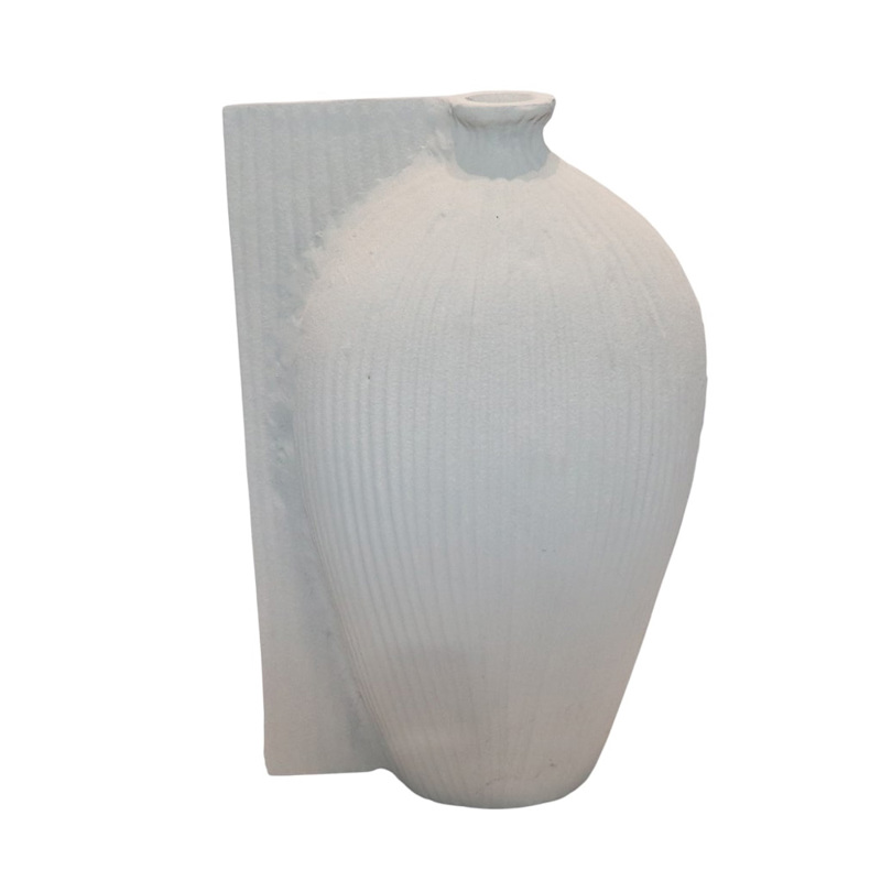 Liberta - Maison VOLINA Βάζο Αλουμινίου Λευκό Textured 21x10x32cm 035190