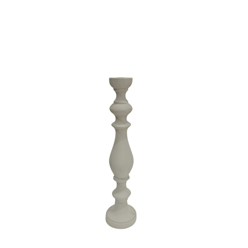 Liberta-Maison Blanca Κηροπήγιο 10x10x34cm Αλουμίνιο Λευκό Textured 035191