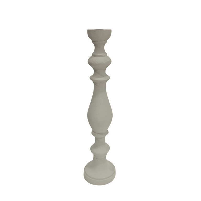Liberta-Maison Blanca Κηροπήγιο 10x10x43cm Αλουμίνιο Λευκό Textured 035192