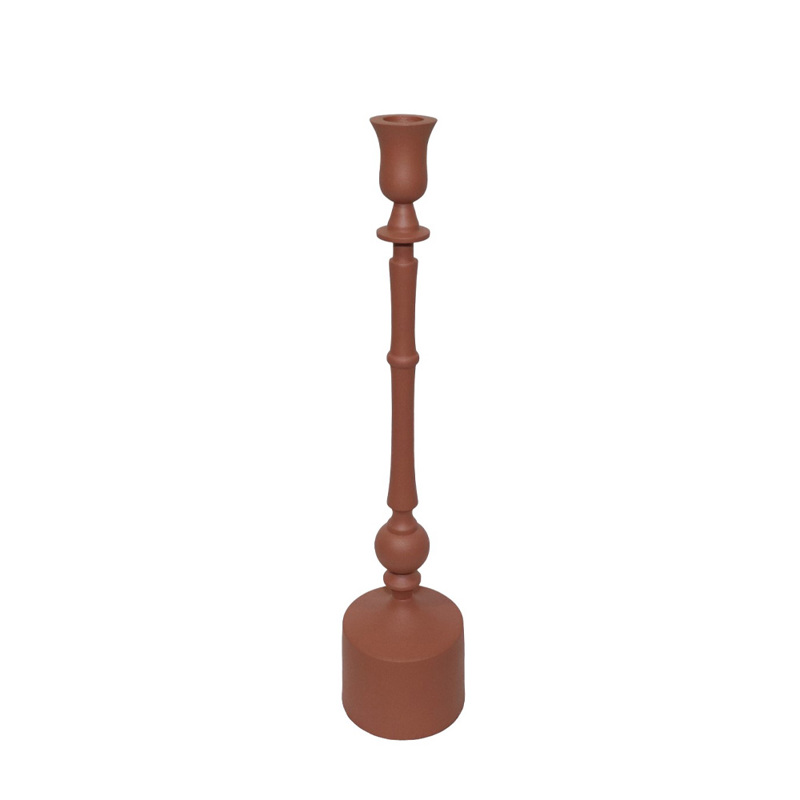 Liberta-Maison Sidia Κηροπήγιο 10x10x43cm Αλουμίνιο Terracotta 035209