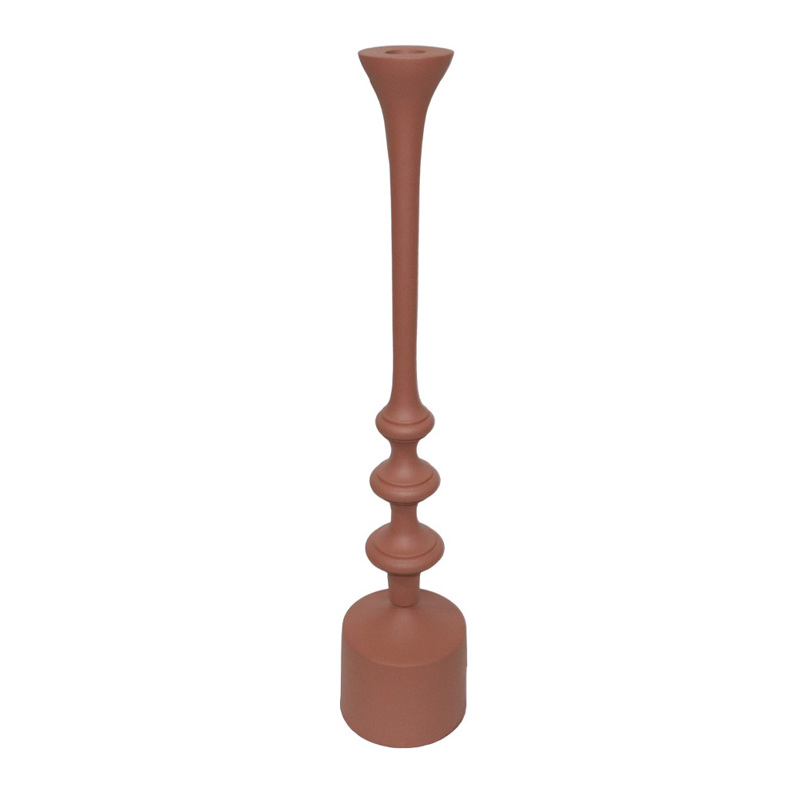 Liberta-Maison Sidia Κηροπήγιο 10x10x48cm Αλουμίνιο Terracotta 035216