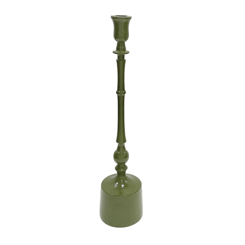 Liberta-Maison Sidia Κηροπήγιο 10x10x43cm Αλουμίνιο Λαδί Ανοιχτό 035218