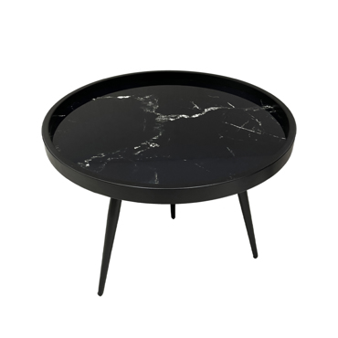 Liberta - Maison MARM Coffee Table Μαύρο με Pattern Φ60x45cm 04-0640