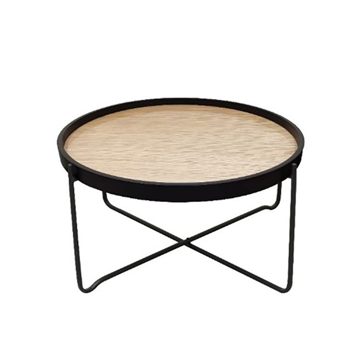 Liberta - Maison DISK Coffee Table MDF/Metalliko Sonoma/Mavro F53x42cm E1 04-0805